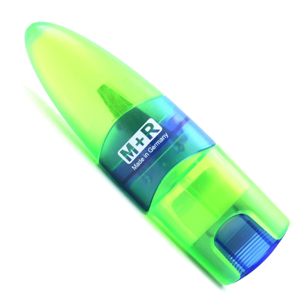 Apontador com Depósito e Borracha M+R Verde